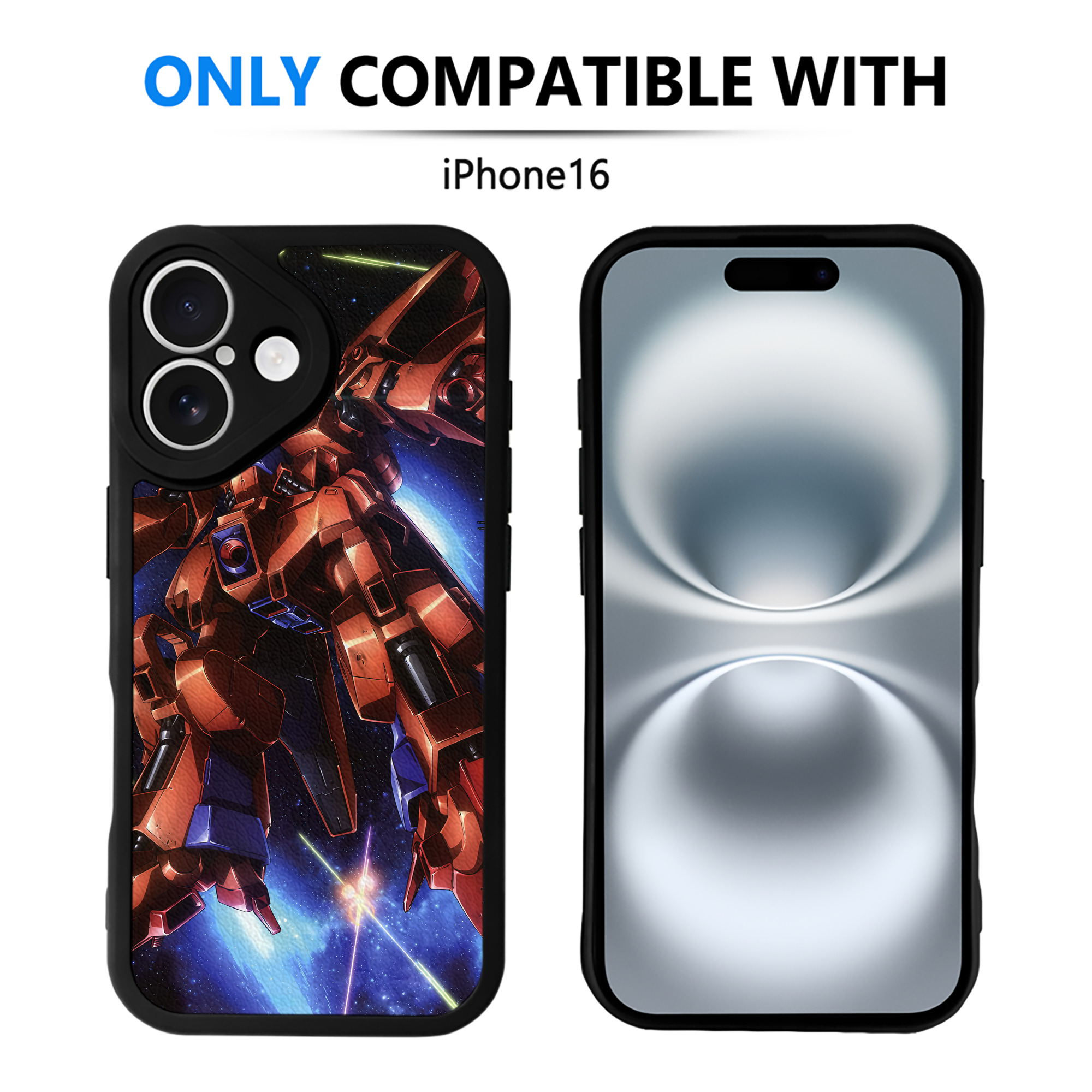 （画像用） 機動戦士ガンダム Mobile Suit Gundam 【iPhone 16シリーズ対応】シリコンスマホケース（レザー調） 材質：シリコン